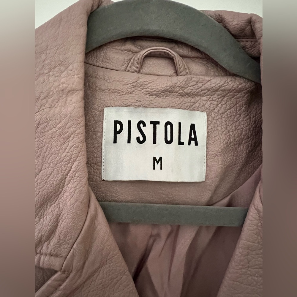 Pistola, Dusty pink moto leather jacket, Size medium - Picture 4 of 6